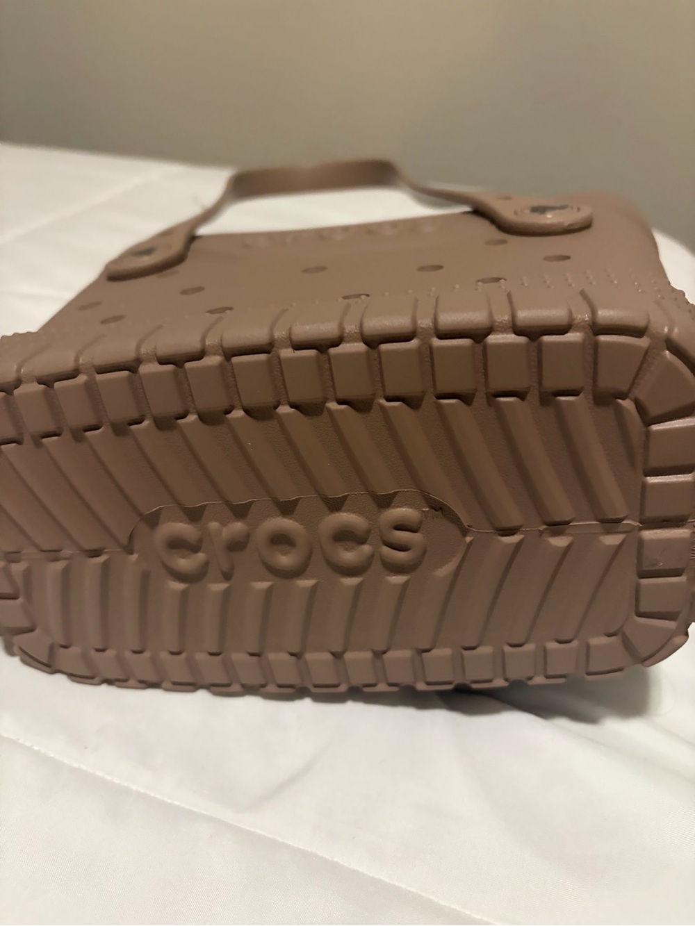 CROCS Small Tote Bag in Taupe Brown - Picture 5 of 6